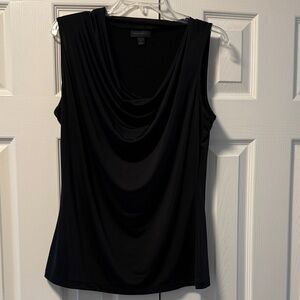Worthington Black Draped Sleeveless Blouse